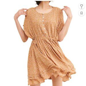 Free People One Fine Day Printed Belted Casual Dress Size S